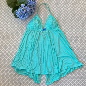 Victoria’s Secret Body Crochet Lace Halter Babydoll L